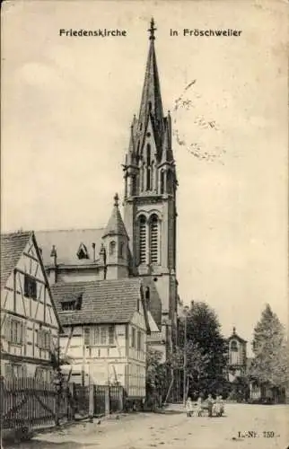 Ak Frœschwiller Froeschwiller Fröschweiler Elsass Bas Rhin, Friedenskirche