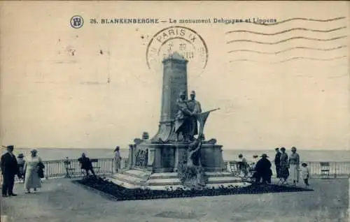 Ak Blankenberghe Blankenberge Westflandern, Monument Debruyne et Lippens