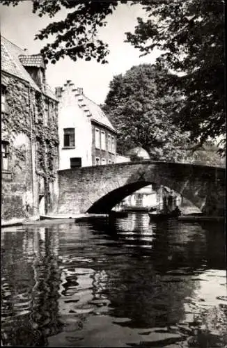 Ak Bruges Brügge Flandern Westflandern, Quai Vert, Brücke