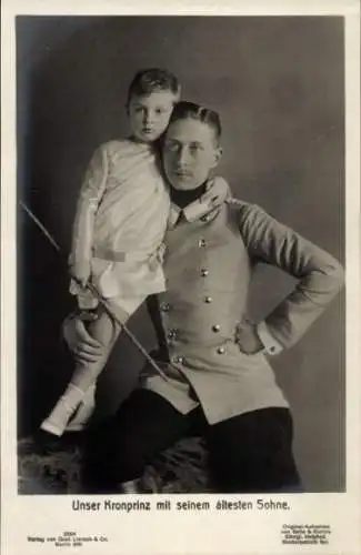 Ak Kronprinz Wilhelm von Preußen mit seinem ältesten Sohn, Prinz Wilhelm
