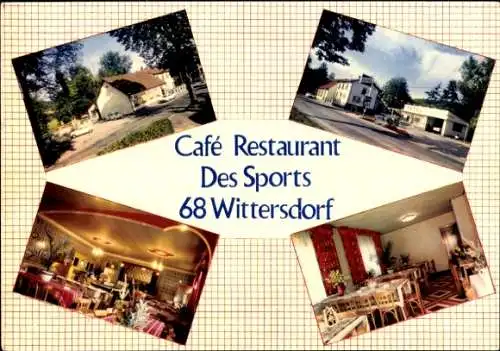 Ak Wittersdorf Haut-Rhin, Café-Restaurant Des Sports