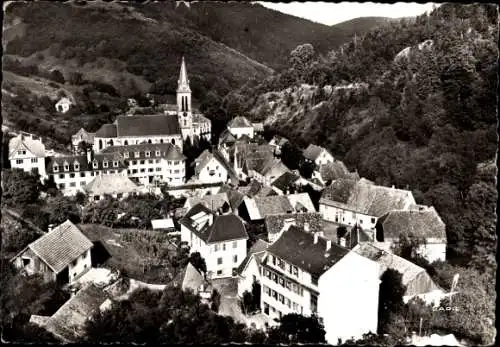 Ak Rimbach Elsass Haut Rhin, Luftbild, Kirche