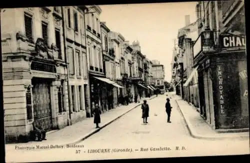 Ak Libourne-Gironde, Rue Gambetta