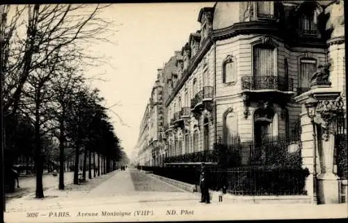 Ak Paris VIIIe Élysée, Avenue Montaigne