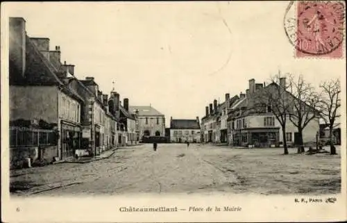 Ak Châteaumeilant Cher, Place de la Mairie