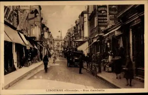 Ak Libourne-Gironde, Rue Gambetta