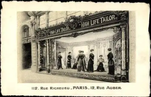 Ak Paris IX, Rue Richlieu, High Life Tailor