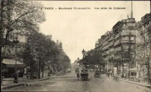 Ak Paris IX., Boulevard Poissonniere, Blick vom Gymnasium