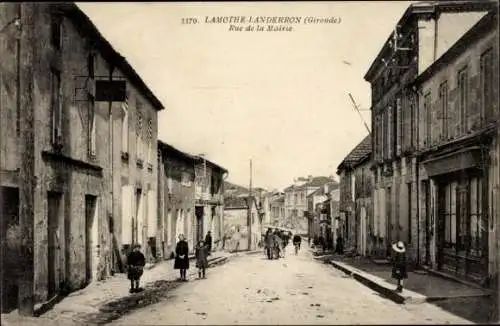 Ak Lamothe Landerron Gironde, Rue de la Mairie