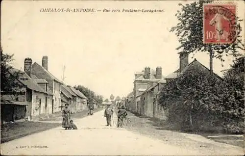Ak Thieuloy Saint Antoine Oise, Straße Richtung Fontaine Lavaganne