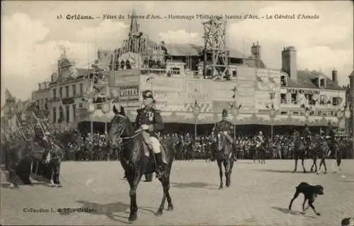 Ak Orléans Loiret, Festlichkeiten zu Jeanne d'Arc, General von Amade