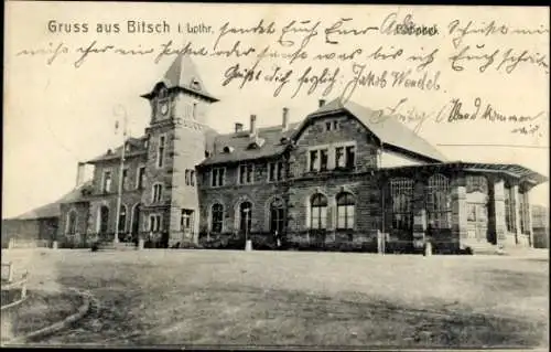 Ak Bitche Bitsch Lothringen Moselle, Bahnhof