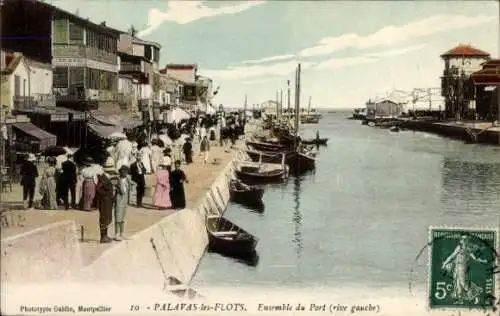 Ak Palavas les Flots Hérault, Ensemble du Port