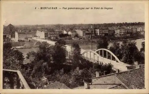 Ak Montauban Tarn et Garonne, Vue panoramique sur le Pont de Sapiac