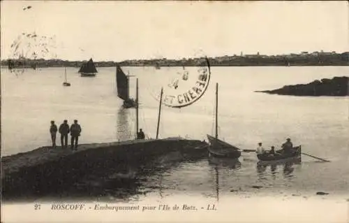 Ak Roscoff Finistère, Embarquement pur l'Ile de Baiz