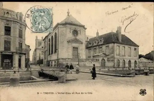 Ak Troyes Aube, Hotel Dieu, Rue de la Cite