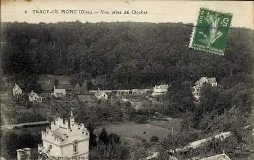 Ak Tracy le Mont Oise, Vue prise du Clocher