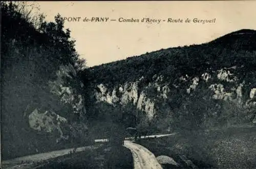 Ak Pont de Pany Côte-d’Or, Combes d'Arcey, Route de Gergeuil