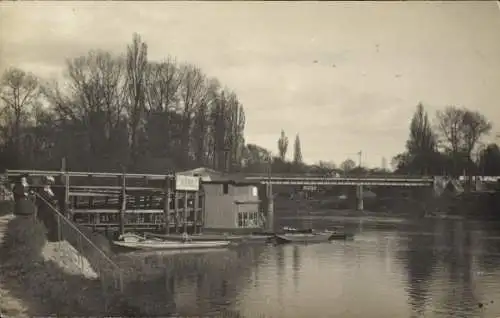 Foto Ak Frankreich, Hafenpartie, Brücke