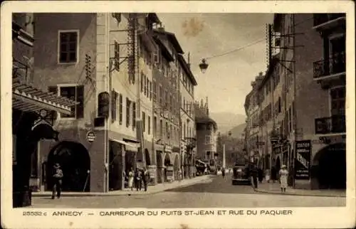 Ak Annecy Haute Savoie, Carrefour du puits St. Jean, Rue du Paquier