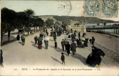 Ak Nice Nizza Alpes Maritimes, Promenade des Anglais, Passerelle, Jetee-Promenade