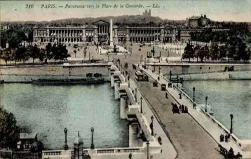 Ak Paris VIII., Place de la Concorde, Brücke