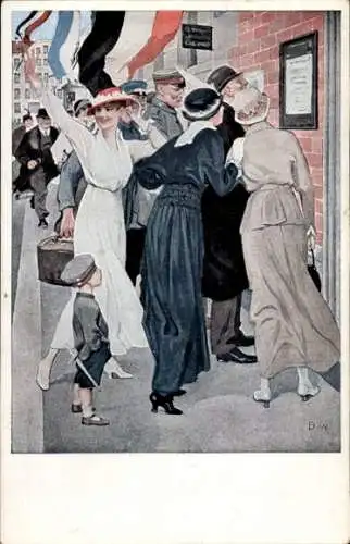 Künstler Ak Wennerberg, Bruno, Siegesdepesche