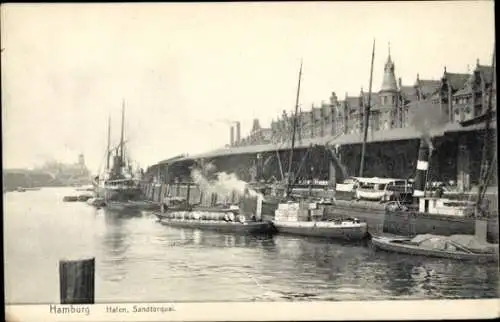 Ak Hamburg, Hafen, Sandtorquai