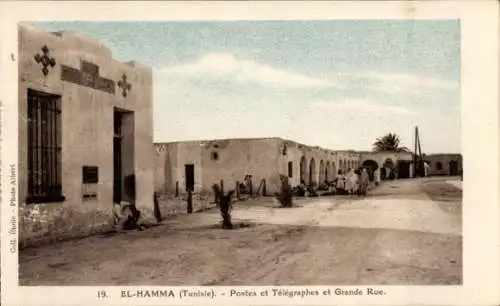 Ak El Hamma, Postes et Telegraphes, Grande Rue