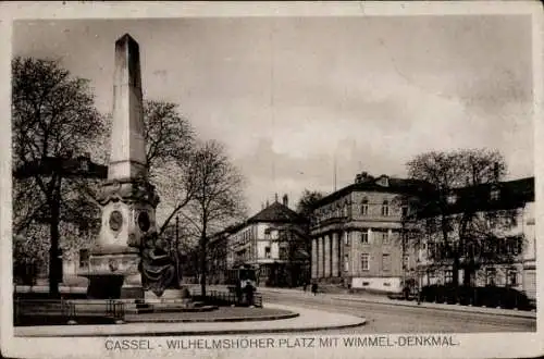 Ak Kassel in Hessen, Wilhelmshöher Platz, Wimmel-Denkmal