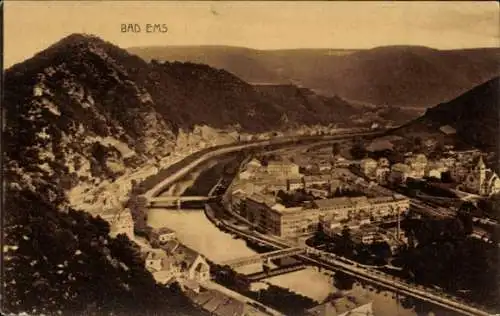 Ak Bad Ems an der Lahn, Gesamtansicht