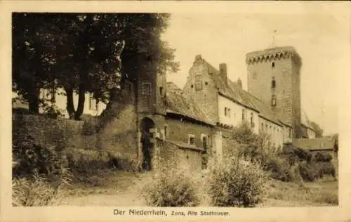 Ak Zons Dormagen am Niederrhein, Alte Stadtmauer