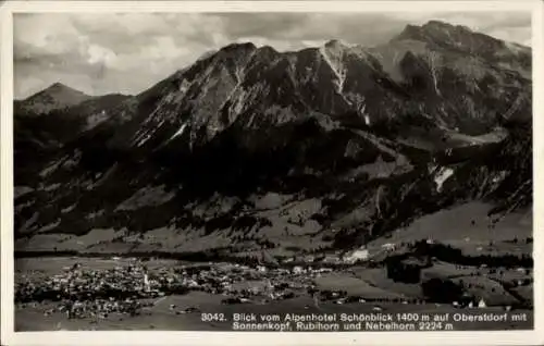 Ak Oberstdorf im Oberallgäu, Blick vom Alpenhotel Schönblick, Sonnenkopf, Rubihorn