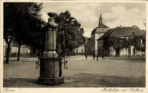 Ak Xanten am Niederrhein, Marktplatz mit Rathaus