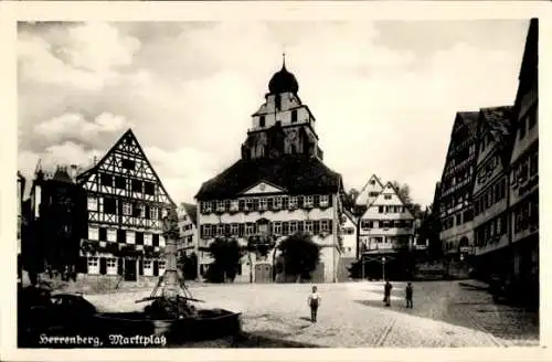 Ak Herrenberg in Württemberg, Marktplatz