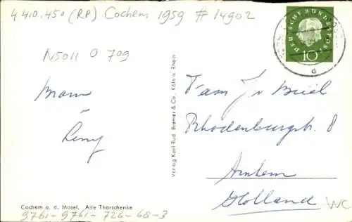 Ak Cochem an der Mosel, Alte Thorschenke