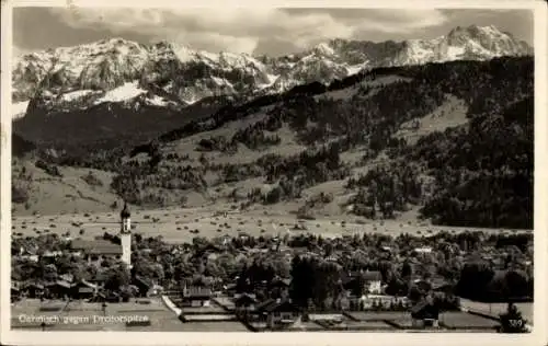 Ak Garmisch Partenkirchen in Oberbayern, Panorama, Dreitorspitze