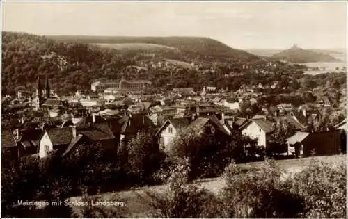 Ak Meiningen in Thüringen, Gesamtansicht mit Schloss Landsberg