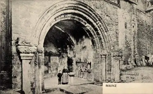 Ak Mainz am Rhein, Stadtbefestigung, Eiserner Turm, Portal