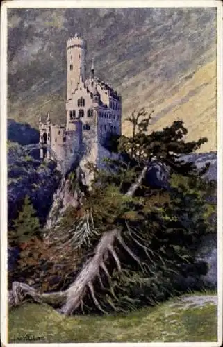 Künstler Ak Honau Lichtenstein in Württemberg, Schloss Lichtenstein