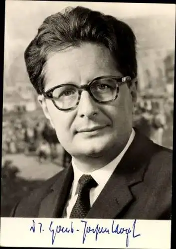 Foto Dr. Hans Jochen Vogel, Bundesminister der Justiz, Porträt, Autogramm