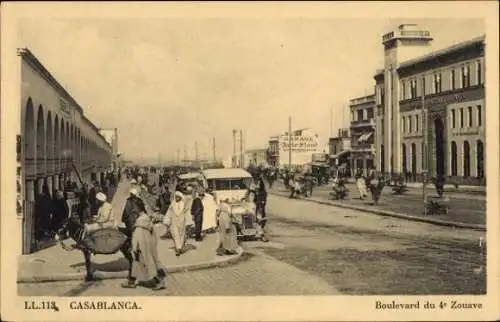 Ak Casablanca Marokko, Boulevard du 4e Zouave