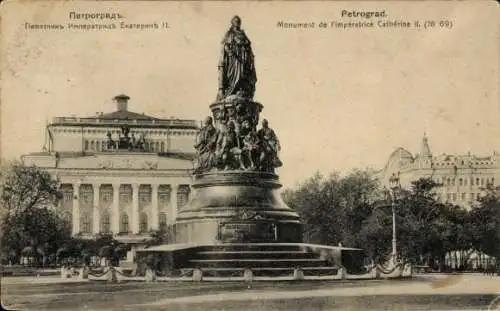 Ak Sankt Petersburg Russland, Denkmal Katharina II.