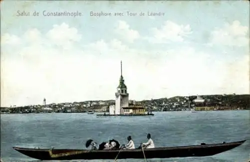 Ak Konstantinopel Istanbul Türkei, Bosphore avec Tour de Leandre