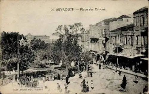 Ak Beirut Beirut Libanon, Place des Canons, Blick auf den Platz