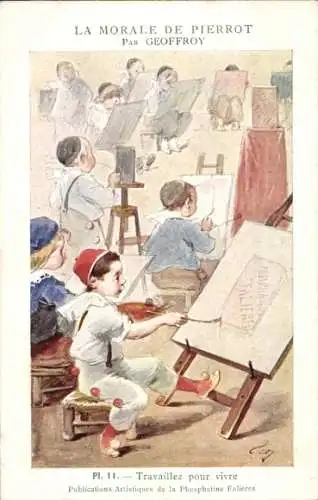Künstler Ak Geoffroy, The Morals of Pierrot, Work to live