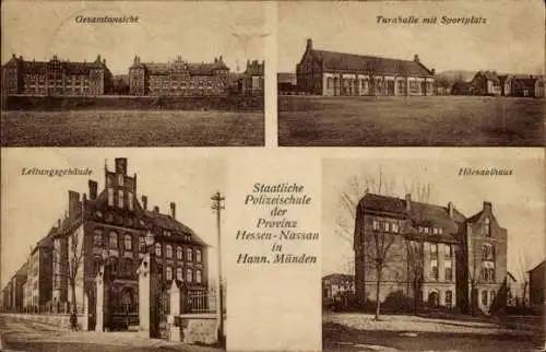 Ak Hann. Münden in Niedersachsen, Staatliche Polizeischule, Turnhalle, Hörsaalhaus