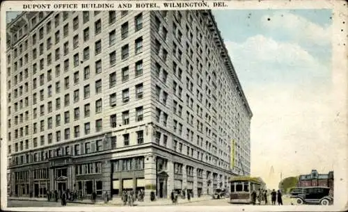 Ak Wilmington Delaware USA, Dupont-Bürogebäude, Hotel