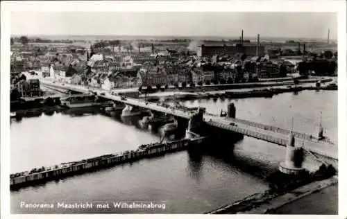 Ak Maastricht Limburg Niederlande, Stadt mit Wilhelminabrücke