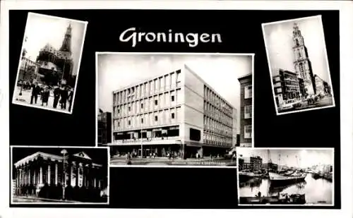 Ak Groningen, Restaurant van Vroom und Dreesmann, Kaufhaus, Havnen